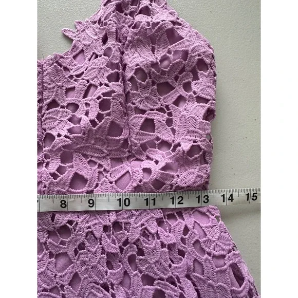 ASTR Midi Dress M Lavender Purple Pastel Lace Romantic Prom Party Wedding Guest - Picture 9 of 12